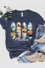 US3001P-E3061MT Montana State Brushstroke Graphic Plus Tee $16
