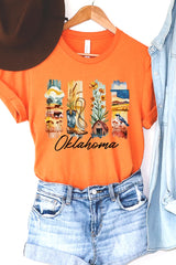 US3001-E3061OK Oklahoma State Brushstroke Graphic Tee $12.5