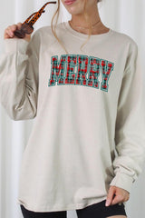 UL240P-E3210 Classic Plaid Merry Graphic Plus Long Sleeve Tee $17