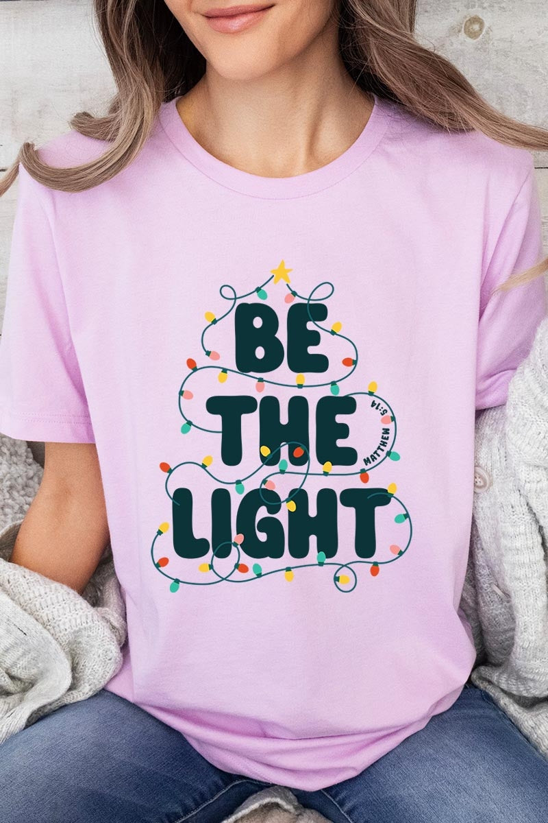 US3001P-E3202 Be the Light Christmas Graphic Plus Tee $16