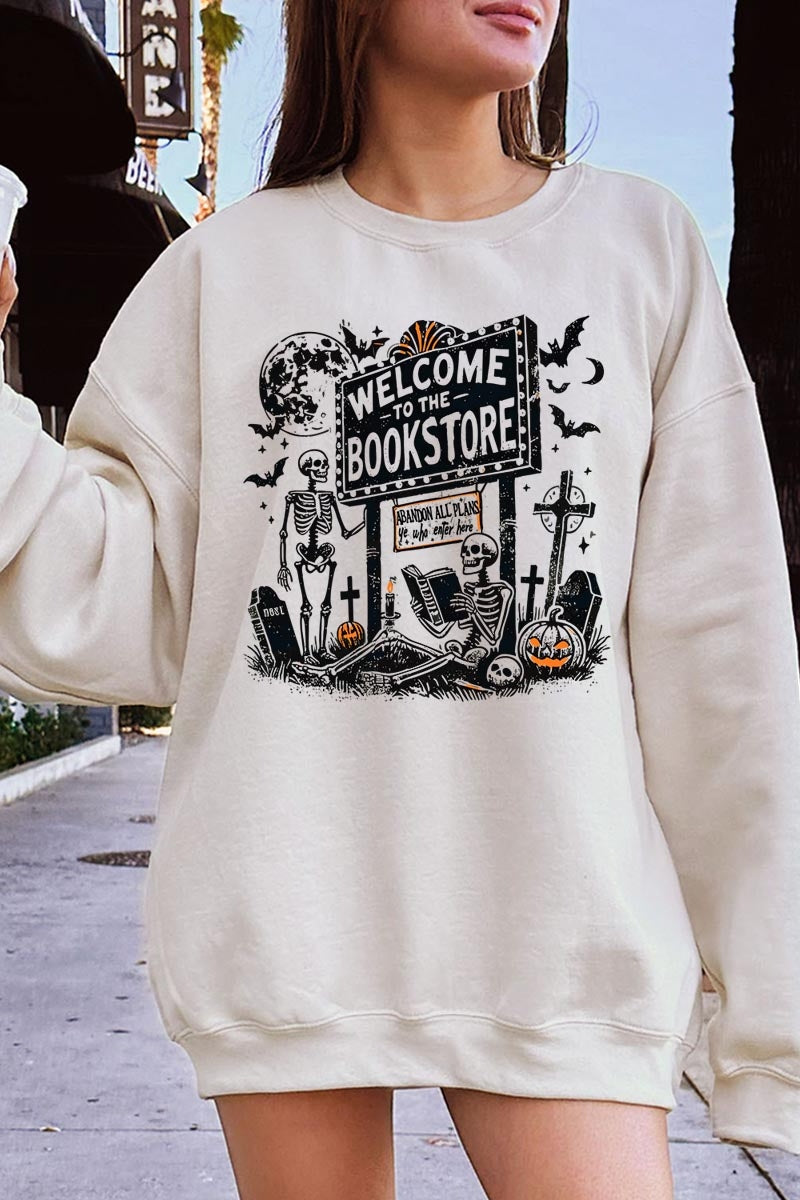 UL180-E3122 Bookstore Halloween Graphic Sweatshirt $20