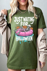 US3001-E3138 Just Waiting For Halloween Graphic Tee $12.5