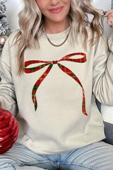 UL180-E3211 Red Bow Christmas Graphic Sweatshirt $20