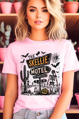 US3001-E3108 Skellie Motel Halloween Graphic Tee $12.5