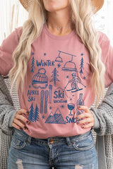US3001-E3188 Ski Doodle Graphic Tee $12.5