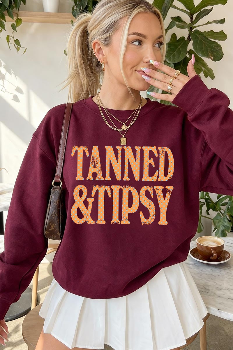 UL180-E3464 Tanned & Tipsy Dot Graphic Sweatshirt $20