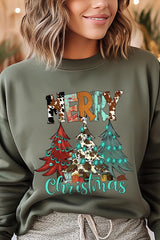 UL180-E3200 Merry Christmas Trees Graphic Sweatshirt $20