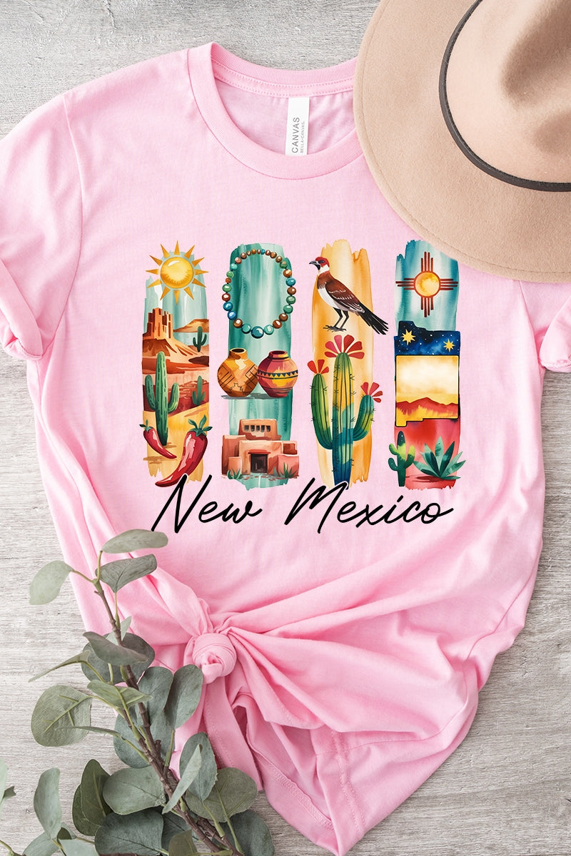 US3001-E3061NM New Mexico State Brushstroke Graphic Tee $12.5