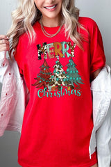 5000-E3200 Merry Christmas Trees Graphic Heavy Cotton Tee $9