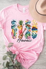 US3001P-E3061HI Hawaii State Brushstroke Graphic Plus Tee $16