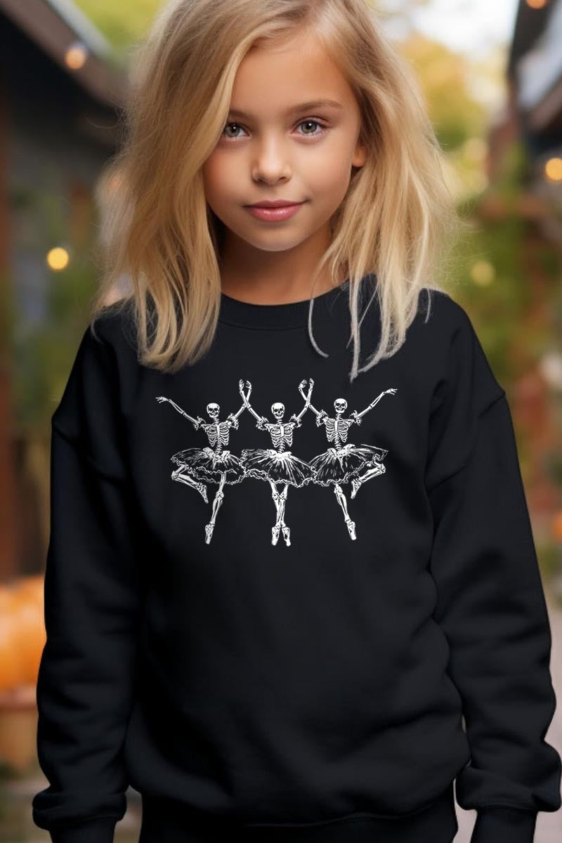 UL180B-E3156Z Halloween Ballerina Kids Graphic Sweatshirt $20