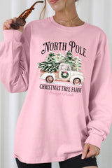 UL240-E3174 North Pole Christmas Graphic Long Sleeve Tee $13.75