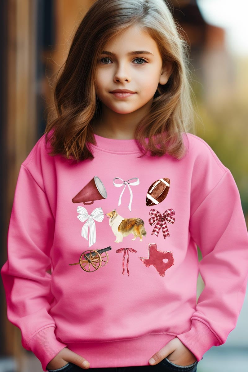 UL180B-E3079Z Texas Football Kids Graphic Sweatshirt $20