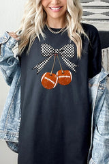 5000-E3055 Football Cherries Graphic Heavy Cotton Tee $9