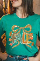 US3001P-E3121 Fall Brushstroke Bow Graphic Plus Tee $16