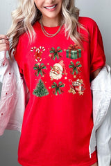 5000-E3217 Santa Gifts & Bows Christmas Graphic Heavy Cotton Tee $9