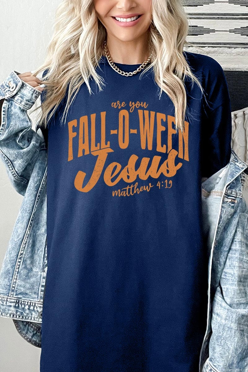 5000-E3143 Are You Fall O Ween Jesus Graphic Heavy Cotton Tee $9