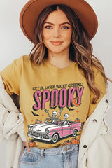 US3001P-E3142 Spooky Skeleton Graphic Plus Tee $16