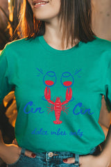 US3001P-E3069 Cin Cin Lobster Celebration Graphic Plus Tee $16