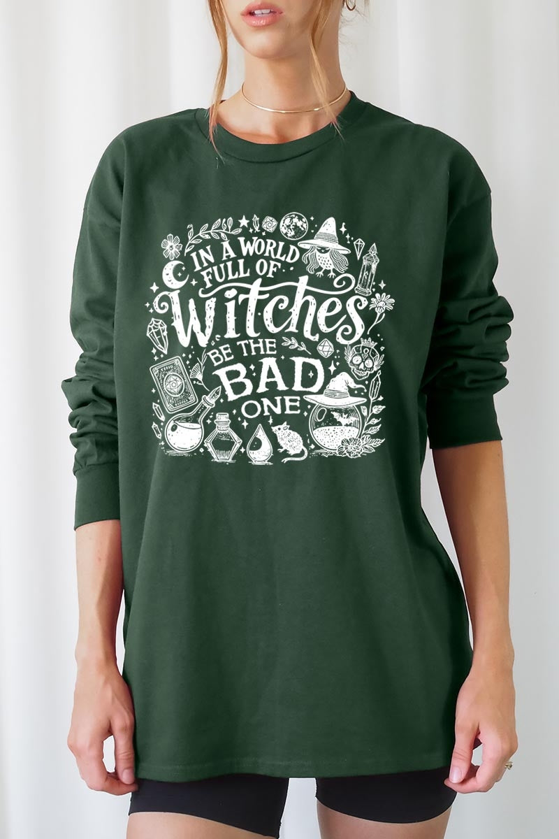 UL240-E3139 In a World of Witches Graphic Long Sleeve Tee $13.75