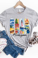 US3001P-E3061MI Michigan State Brushstroke Graphic Plus Tee $16