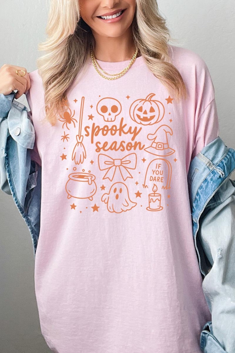 5000-E3141 Halloween Doodle Graphic Heavy Cotton Tee $9
