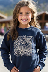 UL180B-E3112Z Fall Pumpkin Botanical Kids Graphic Sweatshirt $20