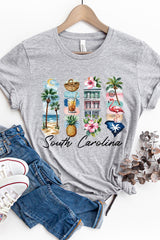 US3001-E3061SC South Carolina State Brushstroke Graphic Tee $12.5