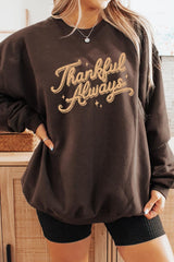 UL180P-E3168 Thankful Always Graphic Plus Sweatshirt $25