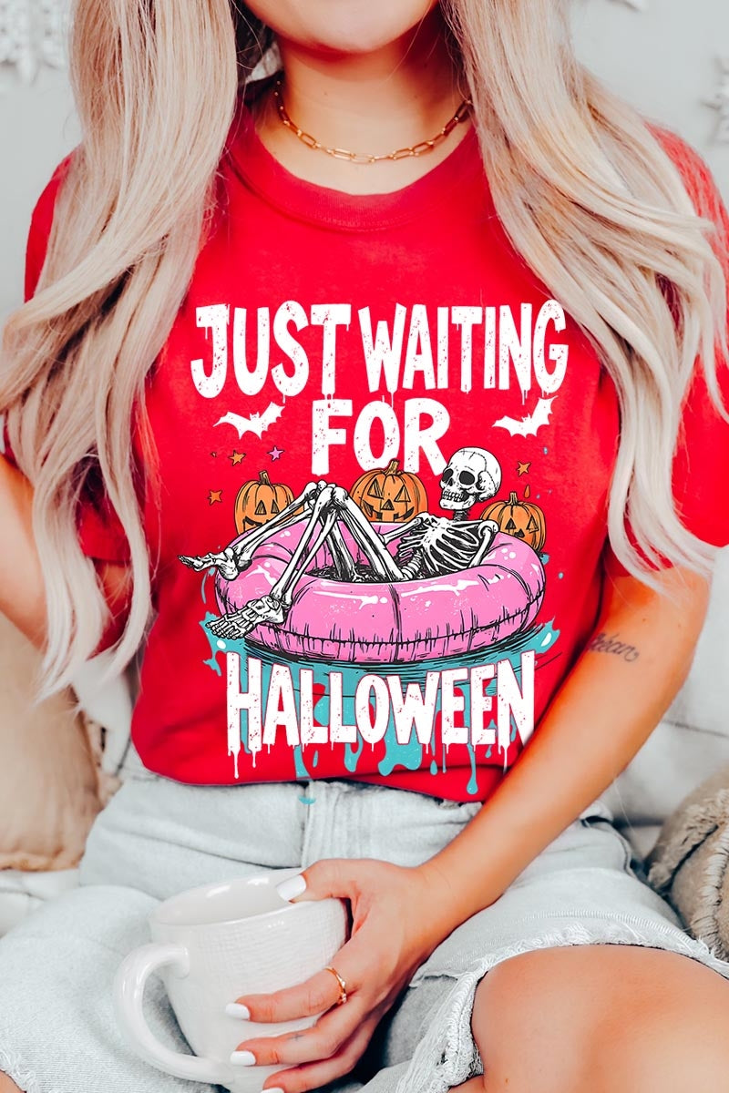 US3001P-E3138 Just Waiting For Halloween Graphic Plus Tee $16