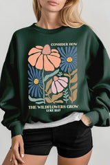 UL180-E3067 Consider the Wildflowers Graphic Sweatshirt $20