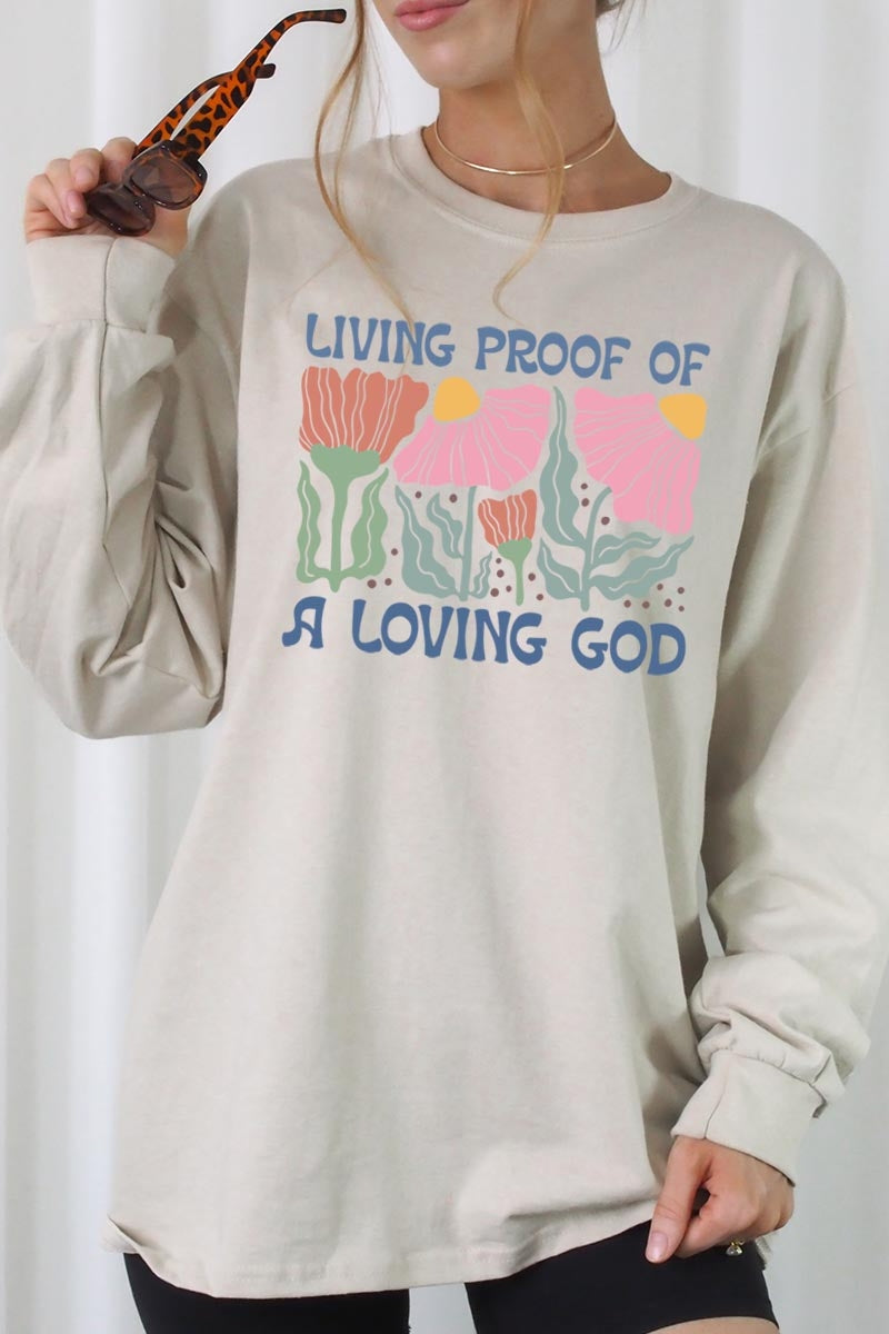 UL240-E3066 Living Proof of a Loving God Long Sleeve Tee $13.75