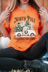 US3001P-E3174 North Pole Christmas Graphic Plus Tee $16
