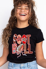 US3001Y-E3053Z Brushstroke Football Kids Graphic Tee $11