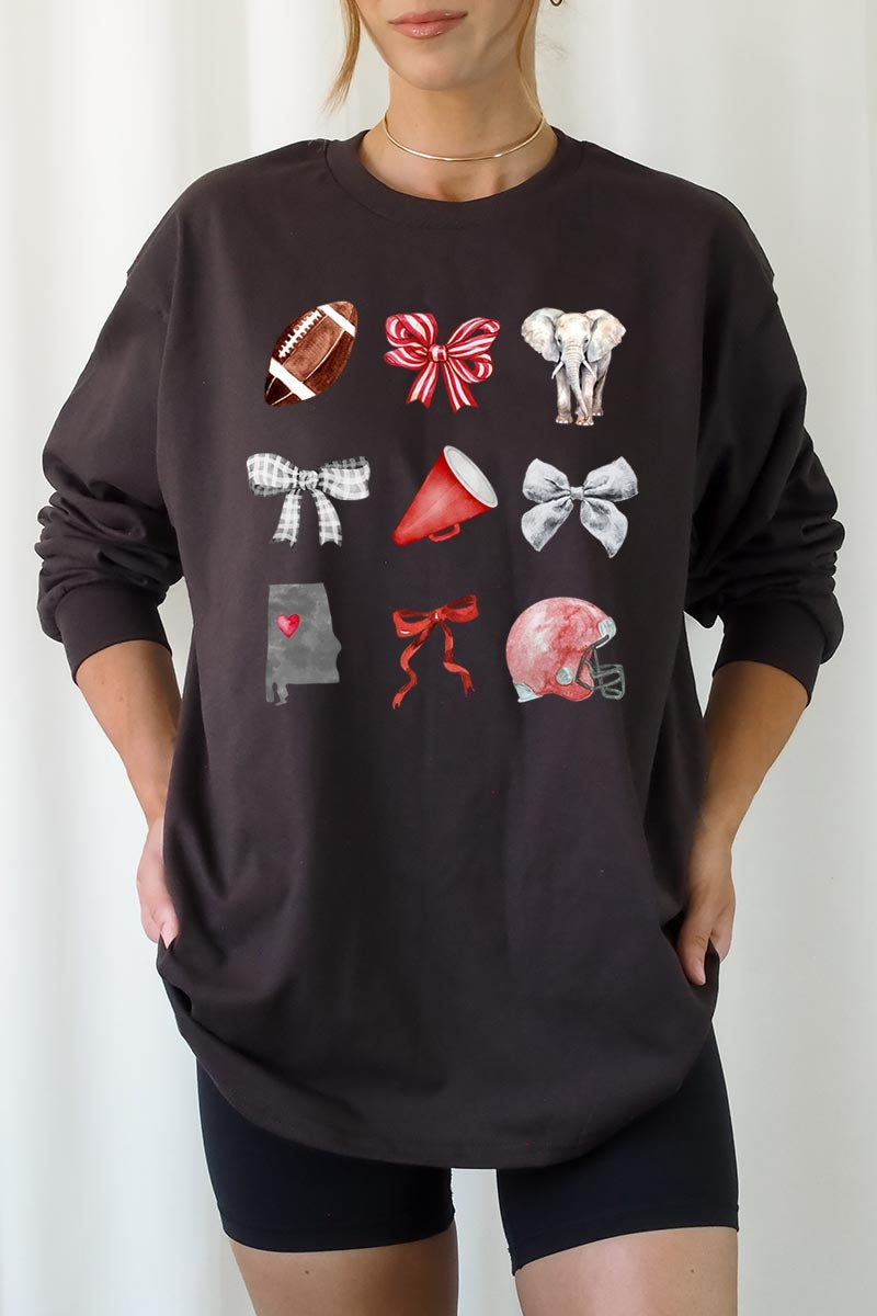 UL240-E3076 Alabama Football Graphic Long Sleeve Tee $13.75