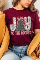 US3001-E3213 Joy to the World Graphic Tee $12.5