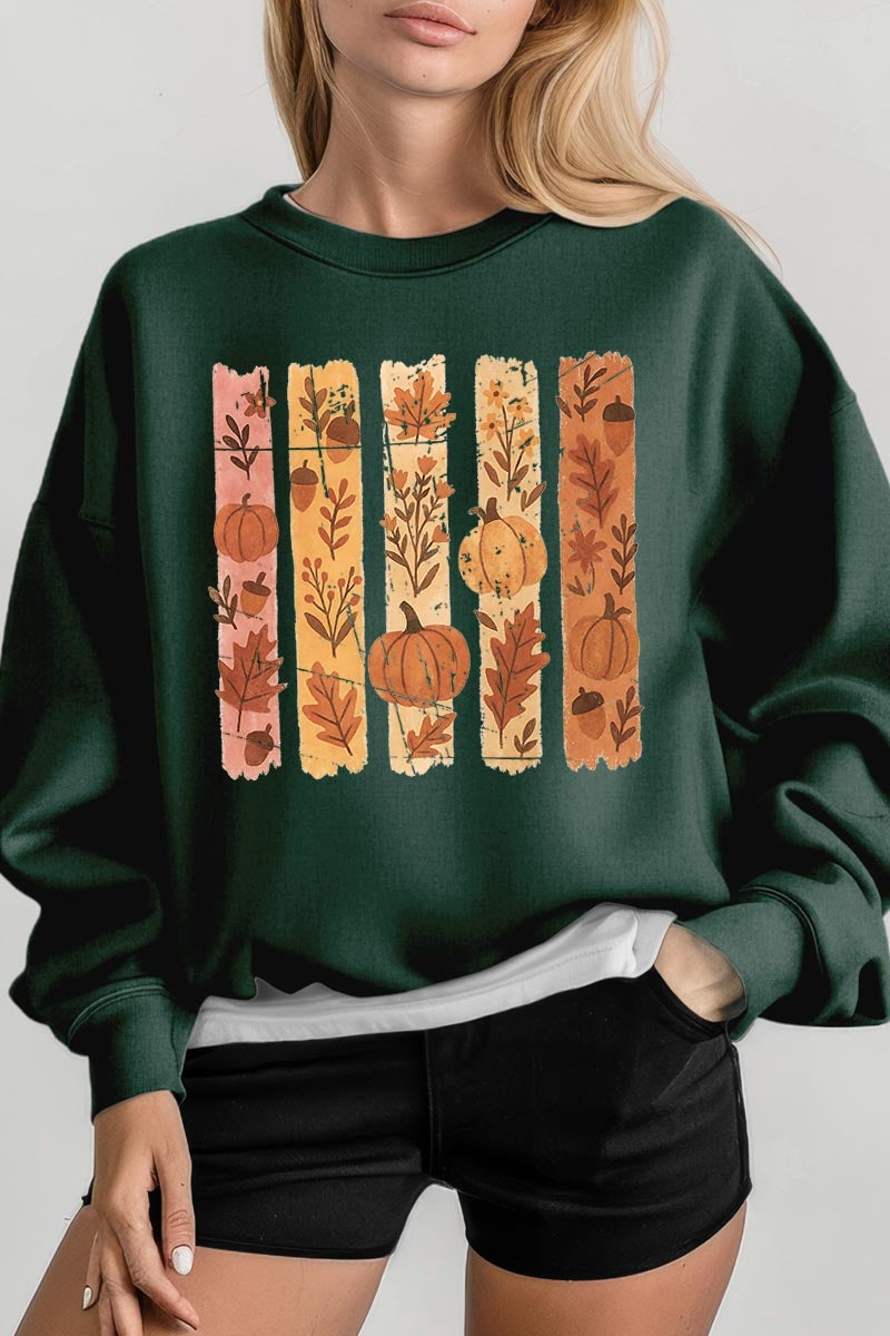 UL180-E3110 Brushstroke Boho Fall Graphic Sweatshirt $20