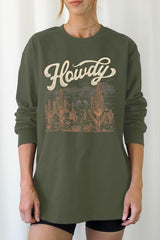 UL240-E3095 Howdy Desert Western Graphic Long Sleeve Tee $13.75