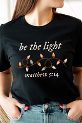 US3001P-E3214 Be the Light Christian Graphic Plus Tee $16