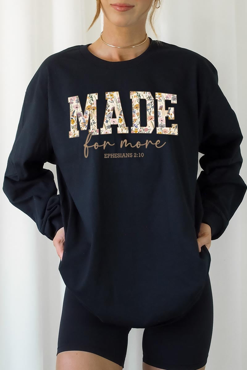 UL240P-E3068 Made for More Faith Graphic Plus Long Sleeve Tee $17