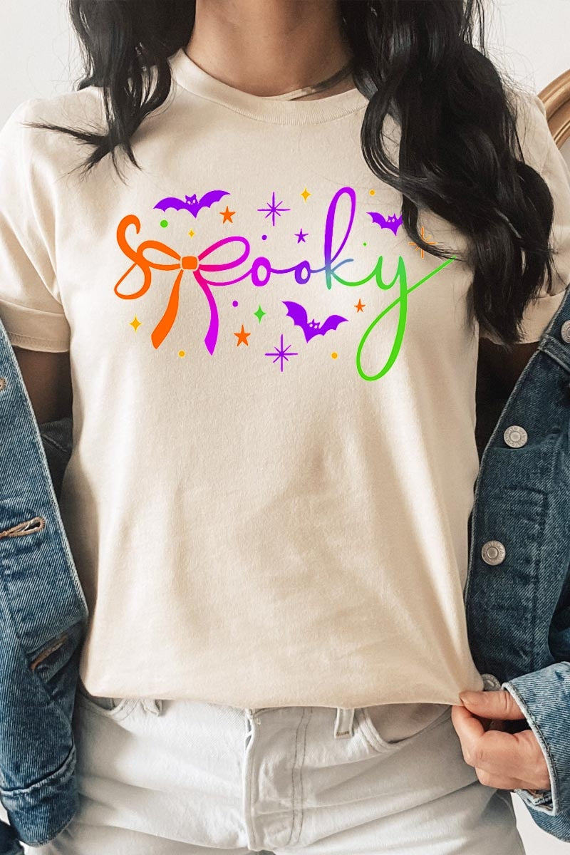 US3001-E3109 Spooky Halloween Graphic Tee $12.5