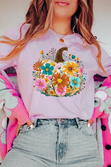 US3001P-E3118 Floral Pumpkin Graphic Plus Tee $16