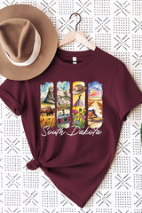 US3001-E3061SD South Dakota State Brushstroke Graphic Tee $12.5