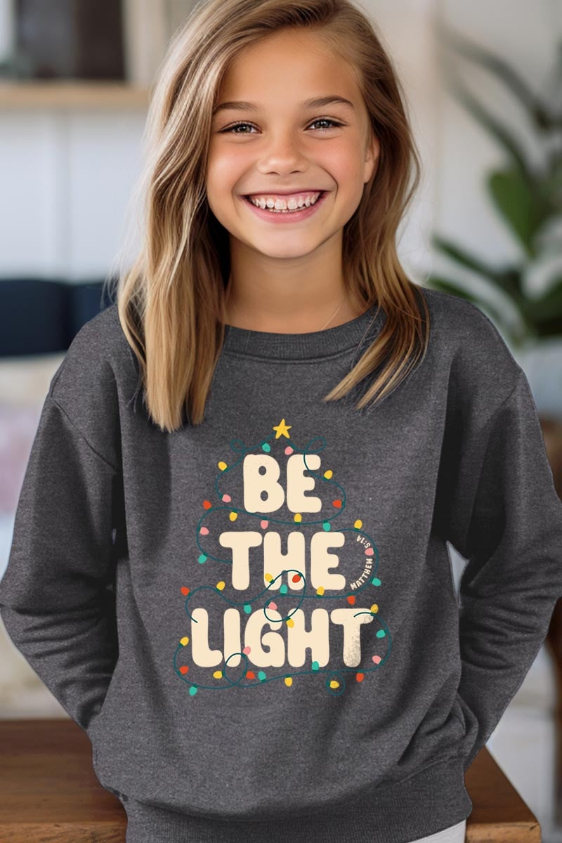 UL180B-E3202Z Be the Light Christmas Kids Graphic Sweatshirt $20