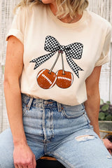 US3001-E3055 Football Cherries Graphic Tee $12.5