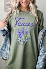 5000P-E3060 Texas Bluebonnet Graphic Plus Heavy Cotton Tee $12.75