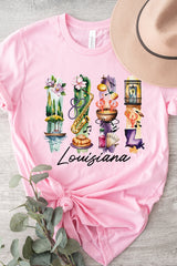 US3001P-E3061LA Louisiana State Brushstroke Graphic Plus Tee $16
