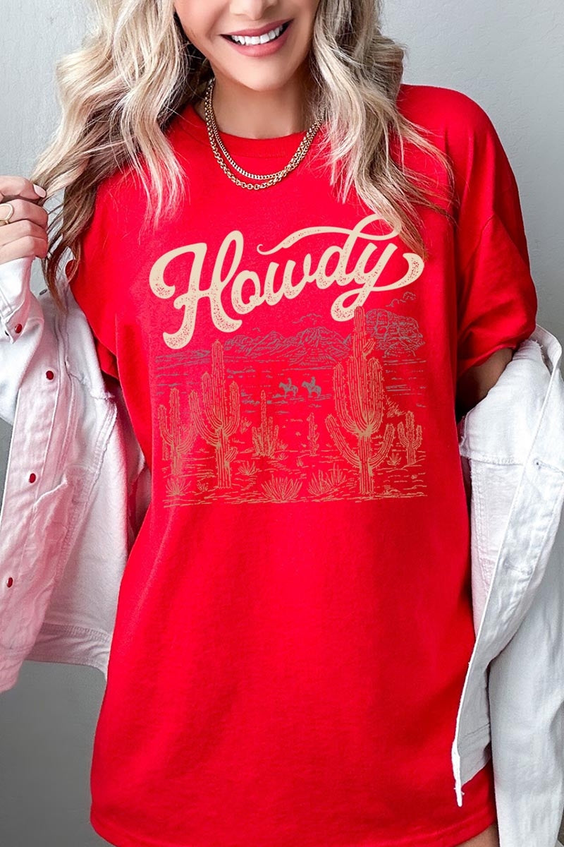 5000P-E3095 Howdy Desert Western Graphic Plus Heavy Cotton Tee $12.75