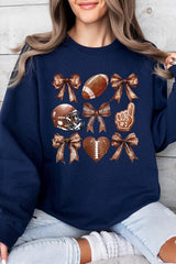 UL180P-E3054 Cute Football and Bow Graphic Plus Sweatshirt $25