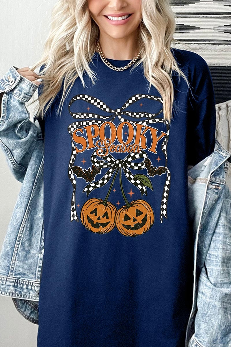 5000-E3085 Pumpkin Cherries Graphic Heavy Cotton Tee $9